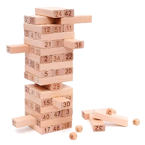 54 Piece Wooden Tumbling Tower Game