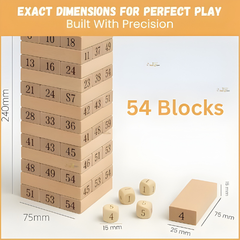 54 Piece Wooden Tumbling Tower Game
