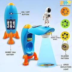 Space Rocket Drawing Projector Toy — Projection Art & Tracing Set for Kids (4+ Years)