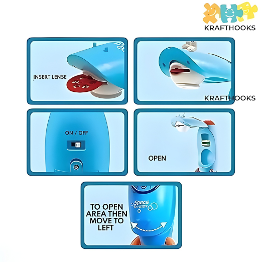 Space Rocket Drawing Projector Toy — Projection Art & Tracing Set for Kids (4+ Years)