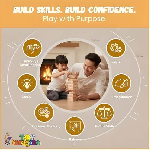 54 Piece Wooden Tumbling Tower Game