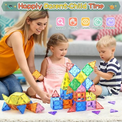 Magnetic Building Tiles — Montessori Magnetic Construction Set for Kids