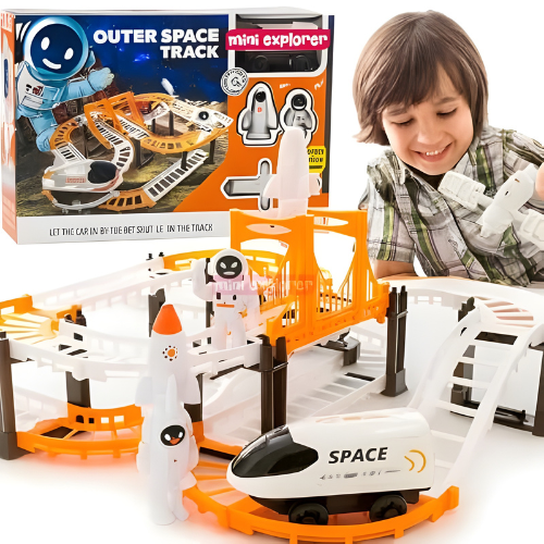 Space Train Assembled Adventure Toy – Kids’ Spacecraft Track & DIY Train Set