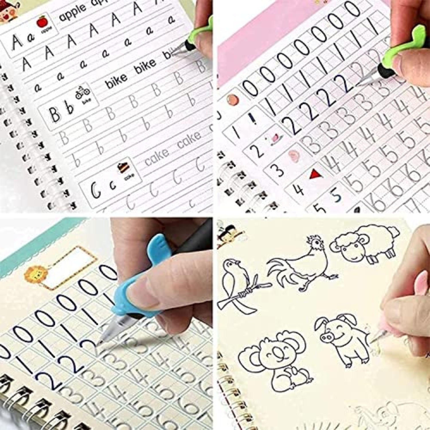 Magic Practice Copybook Set for Preschoolers – Reusable Calligraphy & Handwriting Workbook