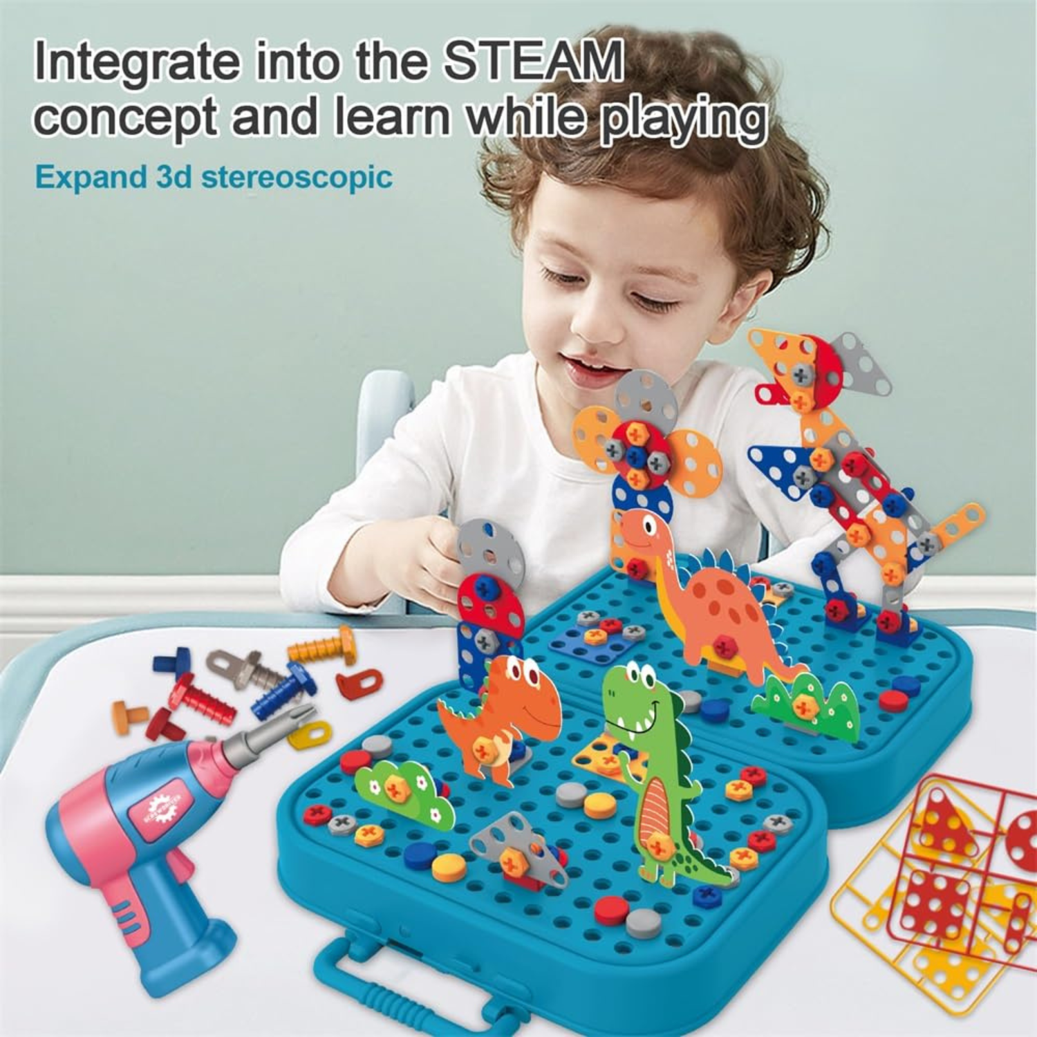Happy Hues 232-Piece Mosaic & Educational Construction Set