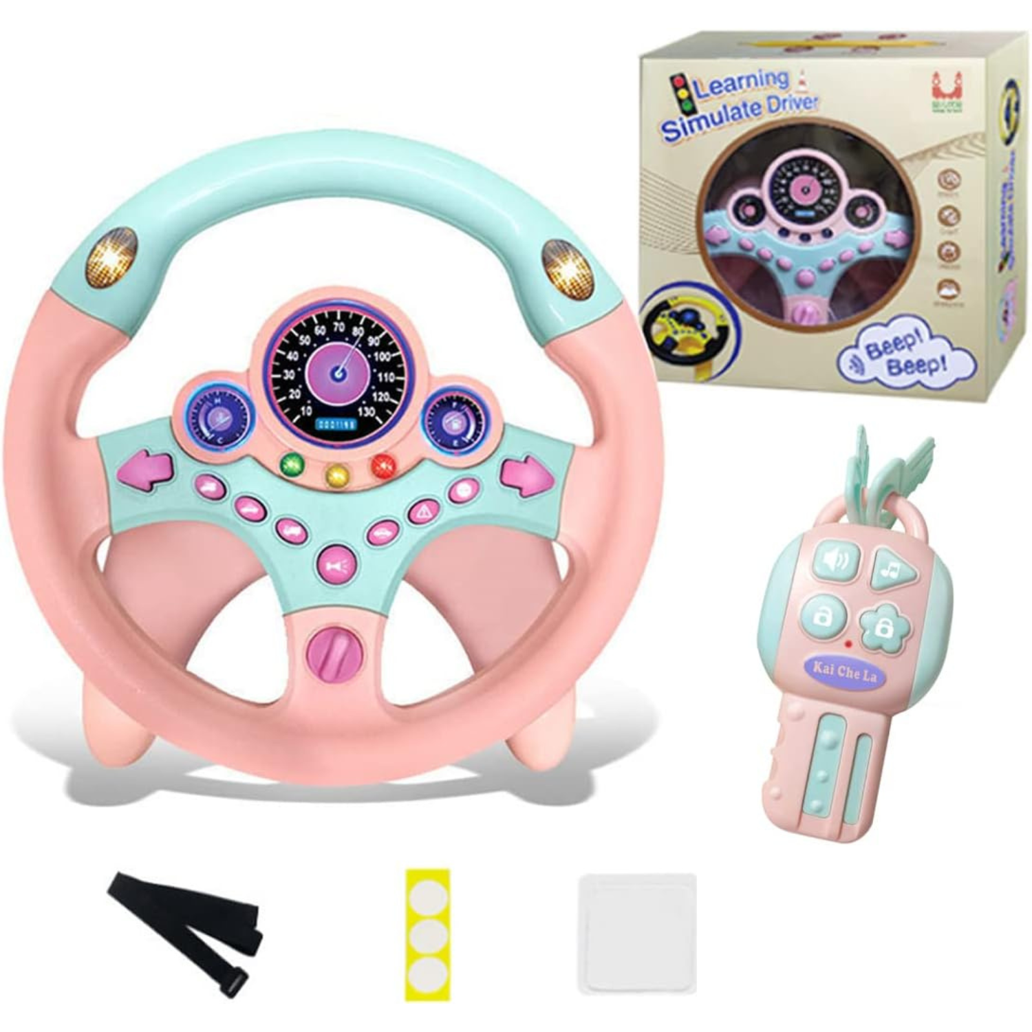XHSP Steering Wheel Toy - Lights & Music Simulated Driving