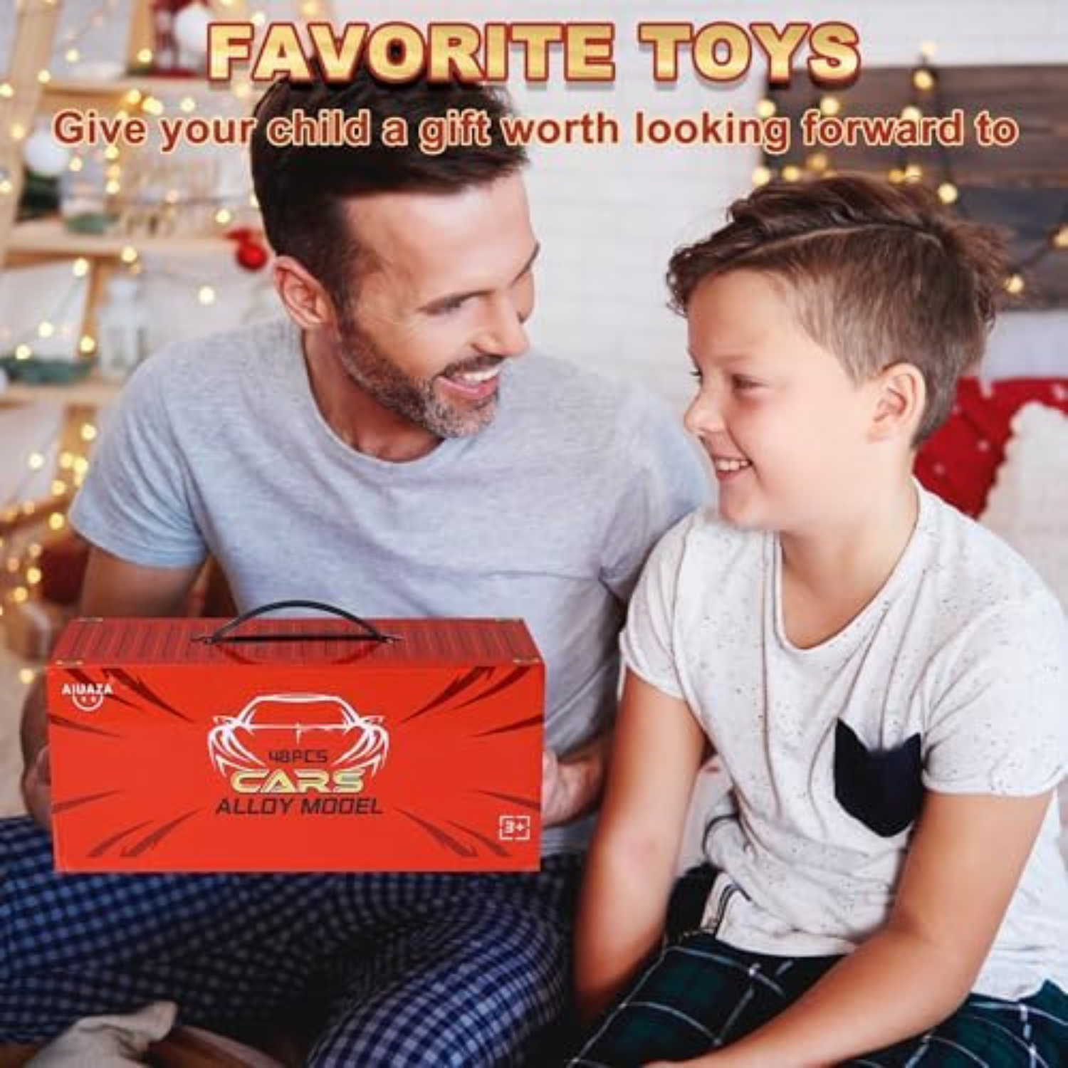 AIUAZA 48-Piece Die-Cast Pull-Back Cars Playset with Garage & Parking Slots