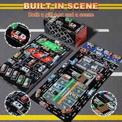 AIUAZA 48-Piece Die-Cast Pull-Back Cars Playset with Garage & Parking Slots