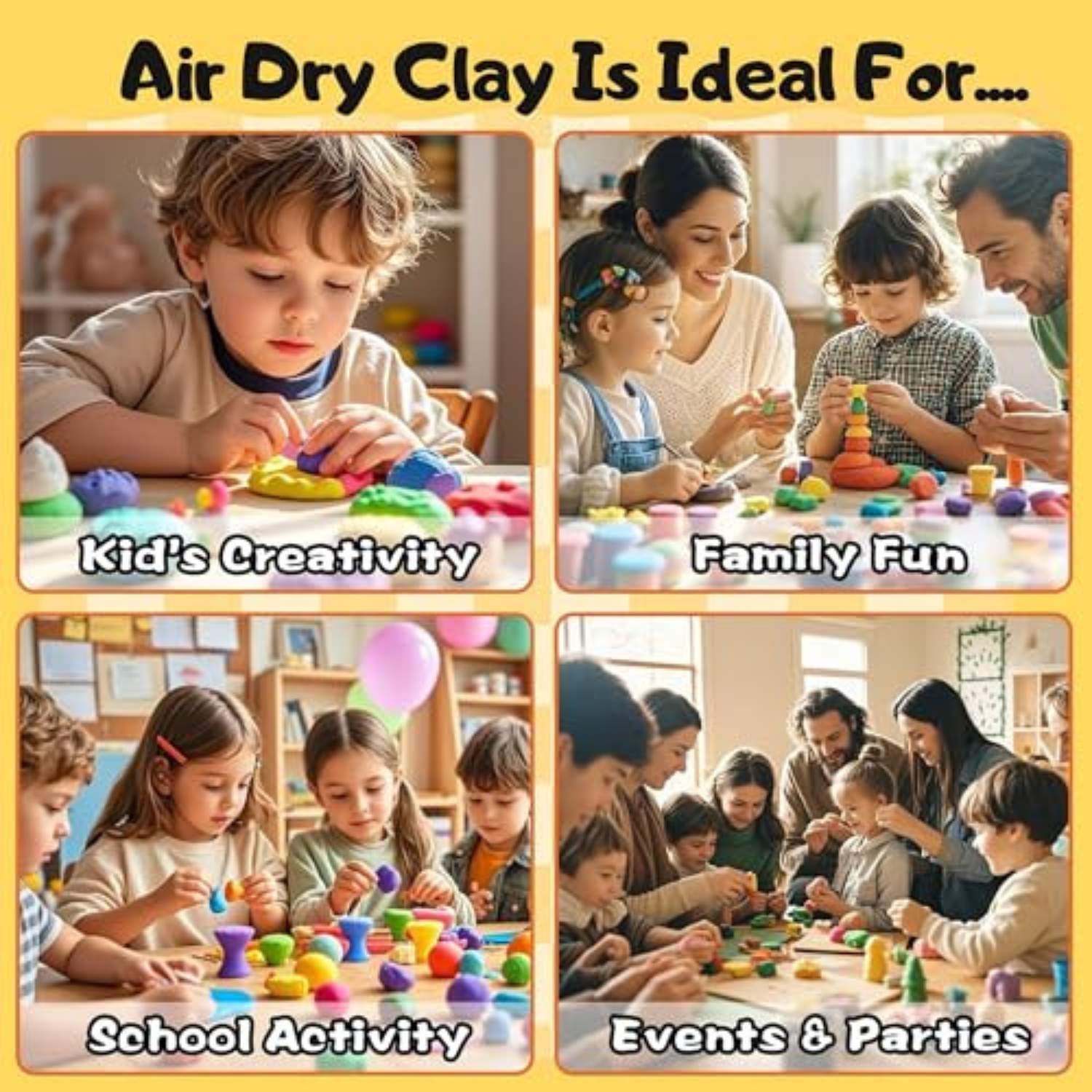 Air-Dry Clay Creative Set – 12 Bright Colours