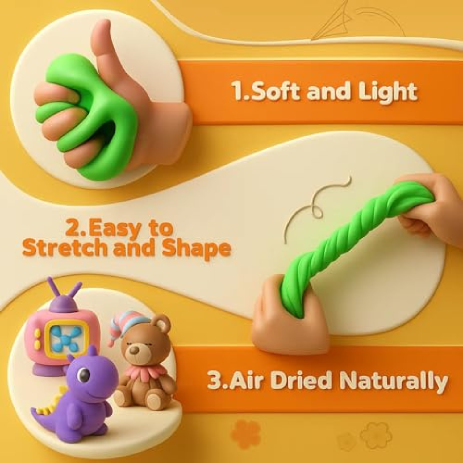 Air-Dry Clay Creative Set – 12 Bright Colours