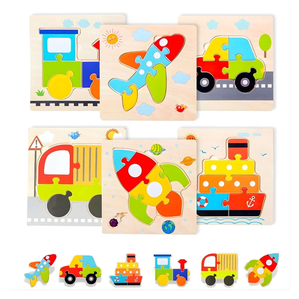 Wooden Puzzle  Set — Early Learning Puzzle for Kids