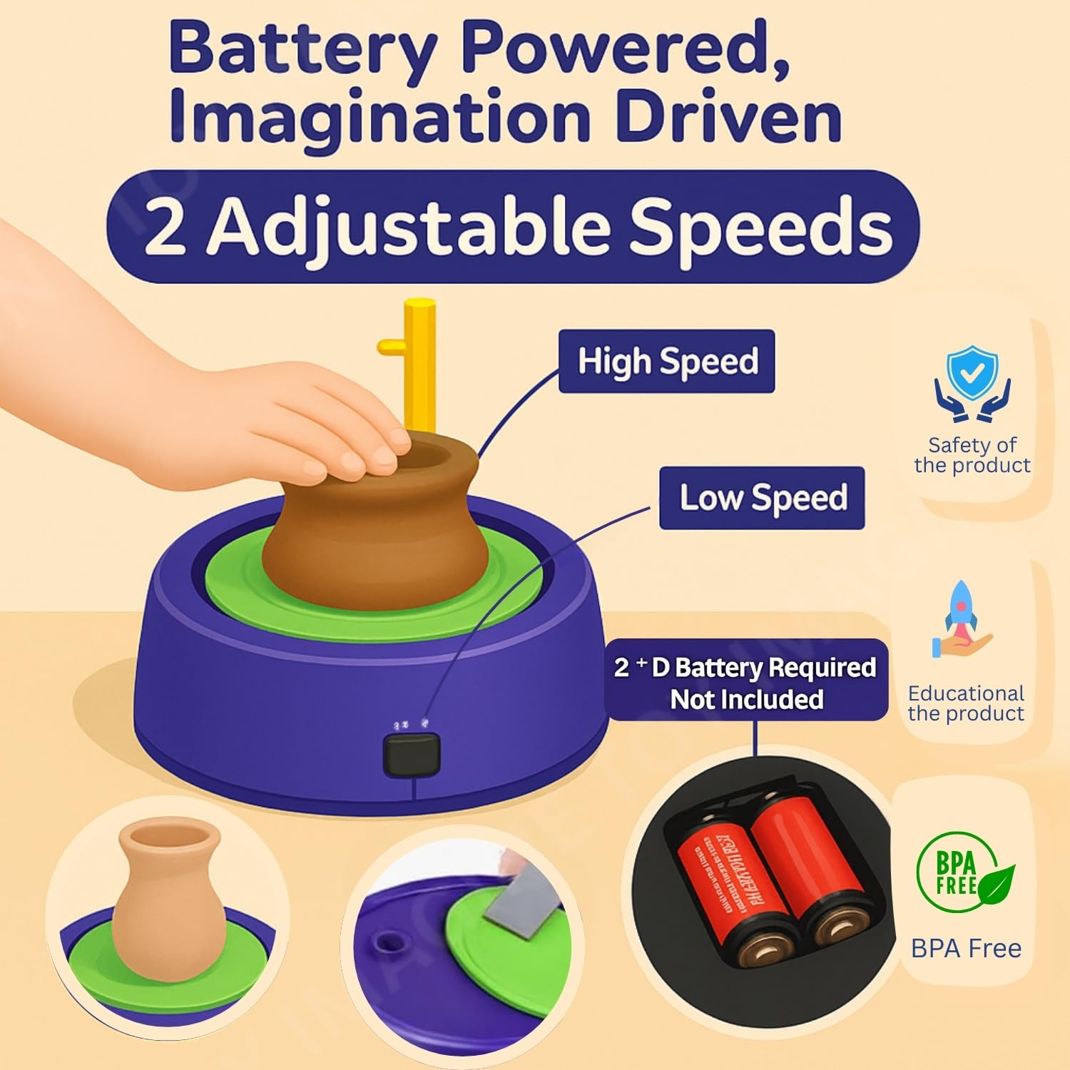 Kids pottery wheel kit